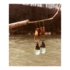 Handcrafted Jewelry Suzanna Garrett Designs - Leather Glass Drop Earrings