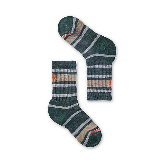 Smartwool Kids' Hike Light Cushion Striped Crew Socks Footwear 3 Smartwool Kids' Hike Light Cushion Striped Crew Socks Footwear