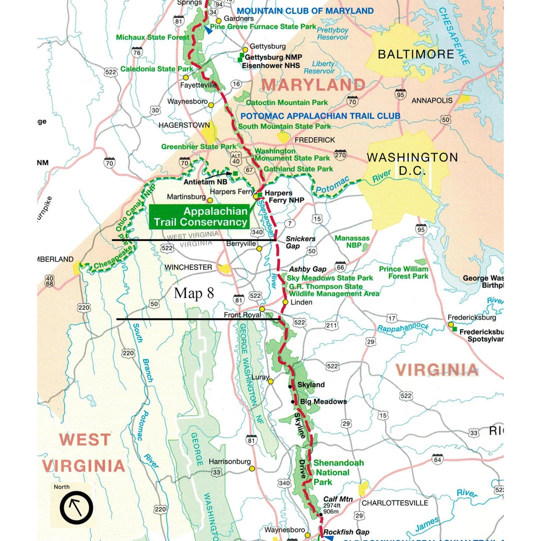 Appalachian Trail Conservancy AT Map 8: Northern Virginia - South 6 Appalachian Trail Conservancy AT Map 8: Northern Virginia - South