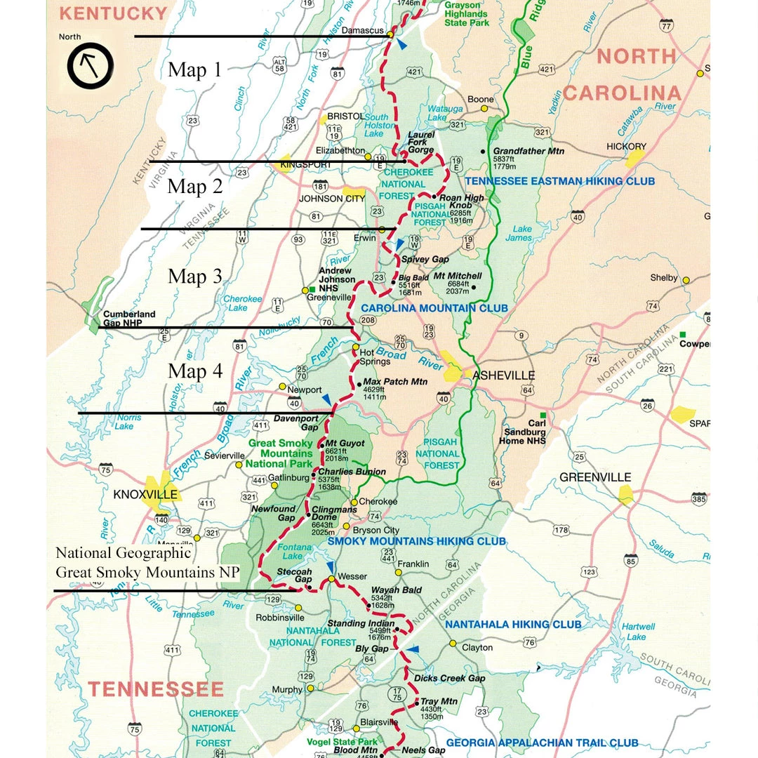 Appalachian Trail Conservancy AT Guide To Tennessee/North Carolina Books & Maps 7 Appalachian Trail Conservancy AT Guide To Tennessee/North Carolina Books & Maps