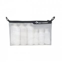 Sea To Summit Travelling Light TPU Clear Zip Pouch With 6 Bottles TSA Carry On Size Bags + Packs