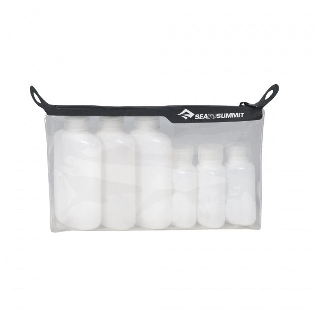 Sea To Summit Travelling Light TPU Clear Zip Pouch With 6 Bottles TSA Carry On Size Bags + Packs 3 Sea To Summit Travelling Light TPU Clear Zip Pouch With 6 Bottles TSA Carry On Size Bags + Packs