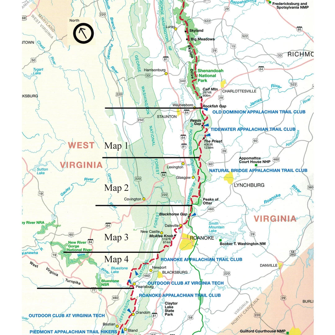 Appalachian Trail Conservancy AT Guide To Central Virginia Books & Maps 7 Appalachian Trail Conservancy AT Guide To Central Virginia Books & Maps