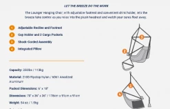 Eagles Nest Outfitters ENO Lounger Hanging Chair (Grey/Charcoal) Campsite